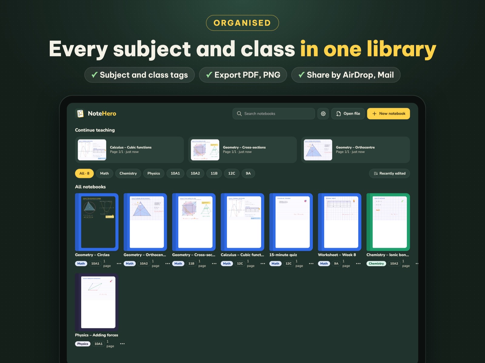 Library, PDFs and sharing